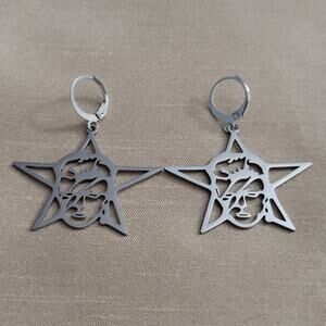 David Bowie Ziggy Stardust earrings, stainless steel